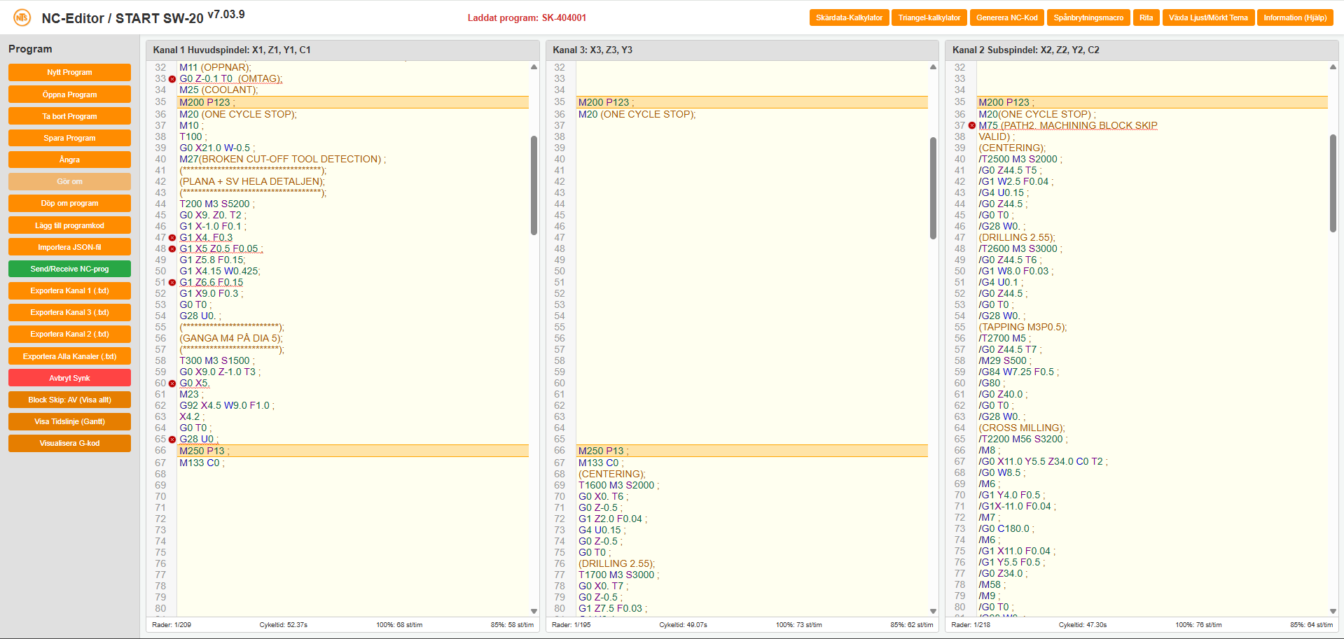 NTS NC-Editor Main View